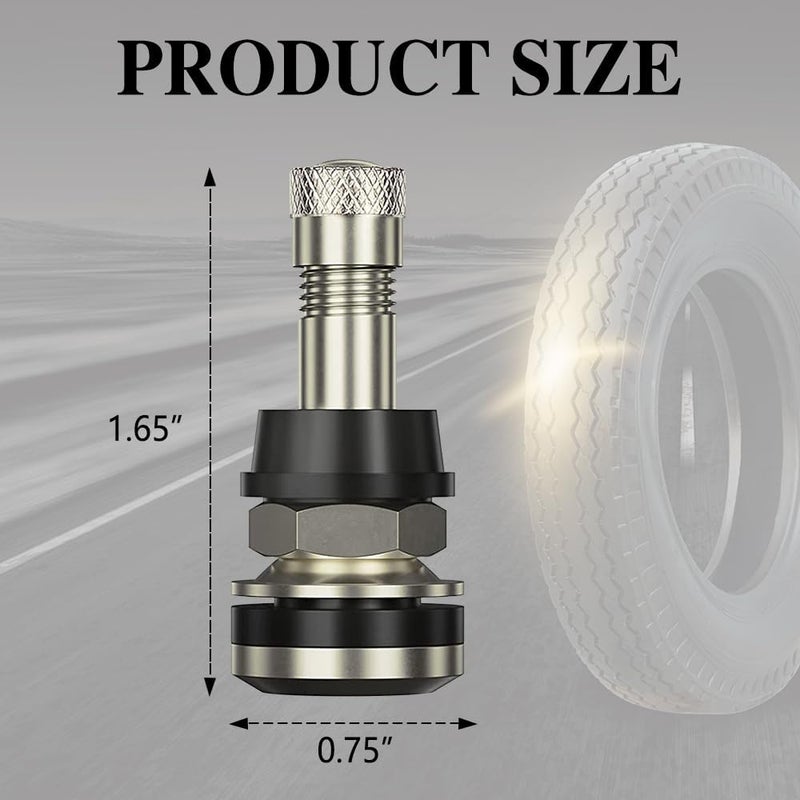 deemars 4PCS TR416 Valve Stem, Premium Metal Tire Valve Stems for Tubeless Tires, High Pressure Tire Valve Stems Outer Mount Fits 0.453" and 0.625" Rim Hole, 1 1/2" Long, Silver - Image 2
